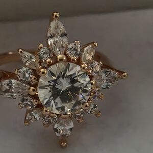 14k Rose Gold Vermeil Moissanite Diamond Women's Engagement Ring 2.0ctw Size 6